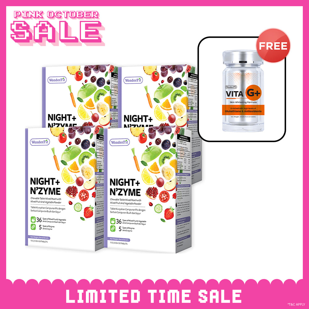 【Bundle Of 4】Wonderfit Night + Nzyme 30s x 4 Boxes + Free Wonderfit Vita G+ 30s x 1