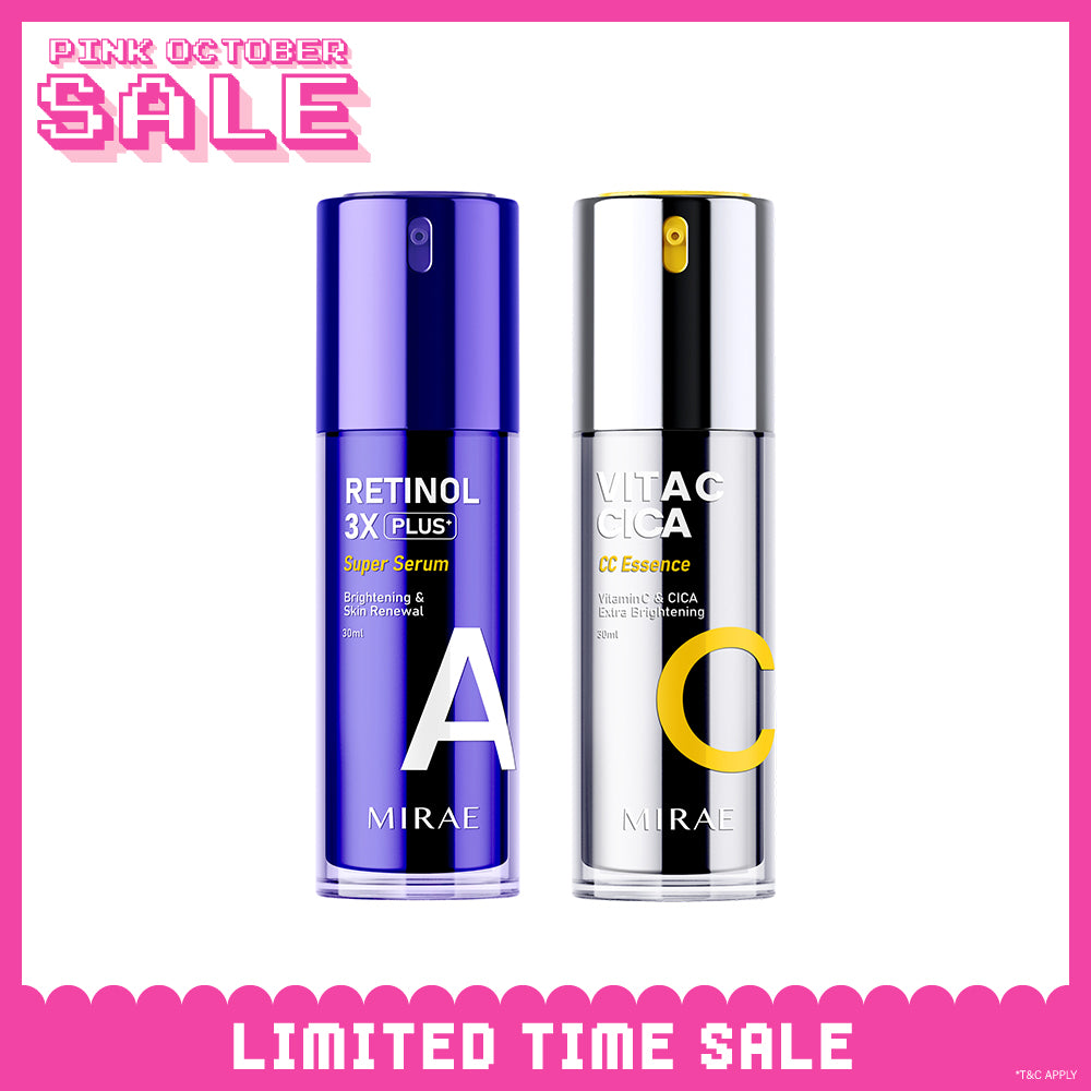 Mirae + Retinol 3X Plus + Super Serum 30ml + Vitamin C & CICA Extra Brightening Essence 30ml