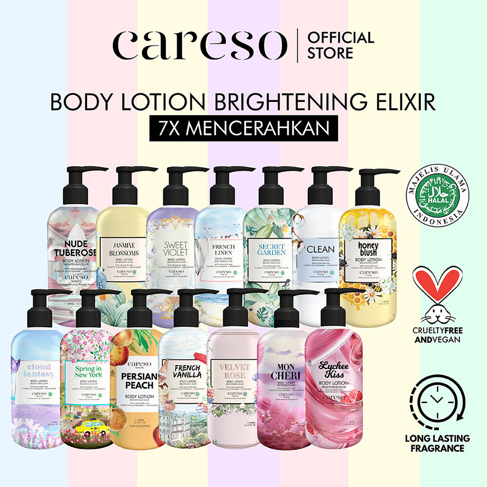 Careso Body Lotion 300ml / 50ml | Halal Certified | Melembapkan & Mencerahkan Kulit | Losyen Harum | Long Lasting Effect