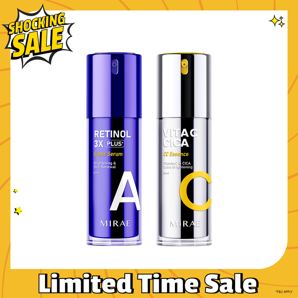 Mirae + Retinol 3X Plus + Super Serum 30ml + Vitamin C & CICA Extra Brightening Essence 30ml