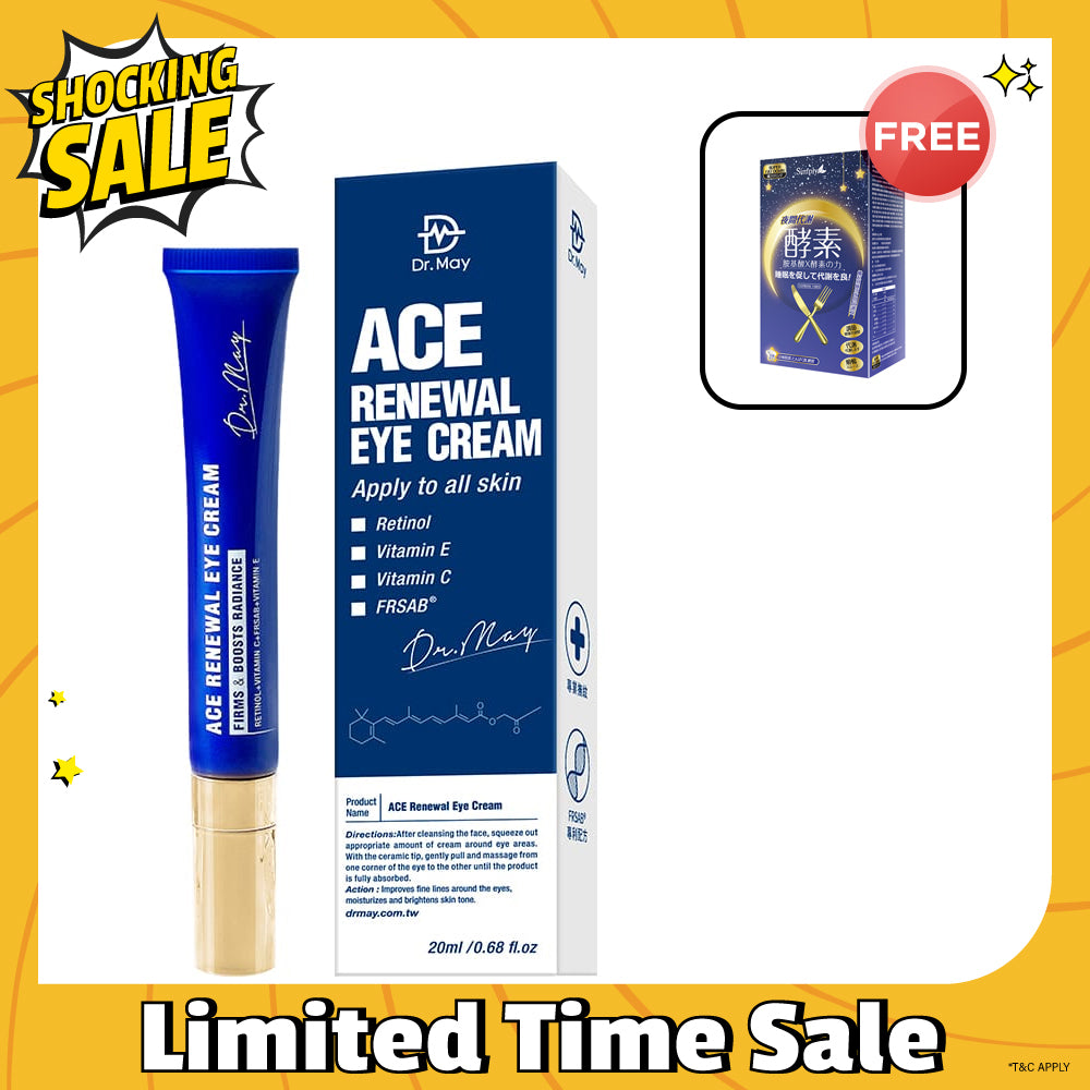 Dr May ACE Renewal Eye Cream 20ml FREE Simply Night Metabolism Enzyme Tablet 30s