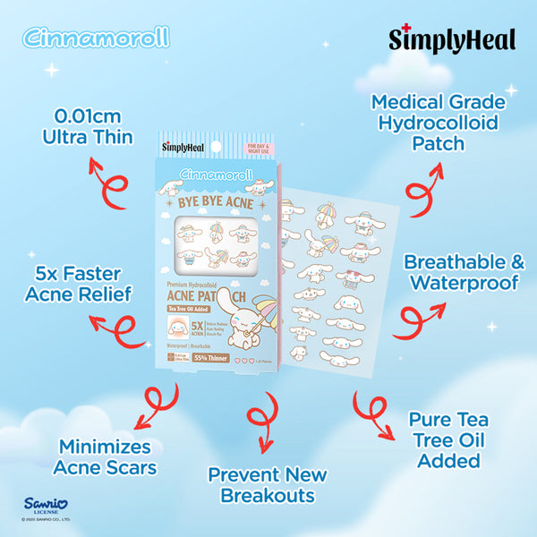 SimplyHeal Day & Night Premium Hydrocolloid Acne Patch (Cinnamoroll / My Melody / Kuromi / Pompompurin)