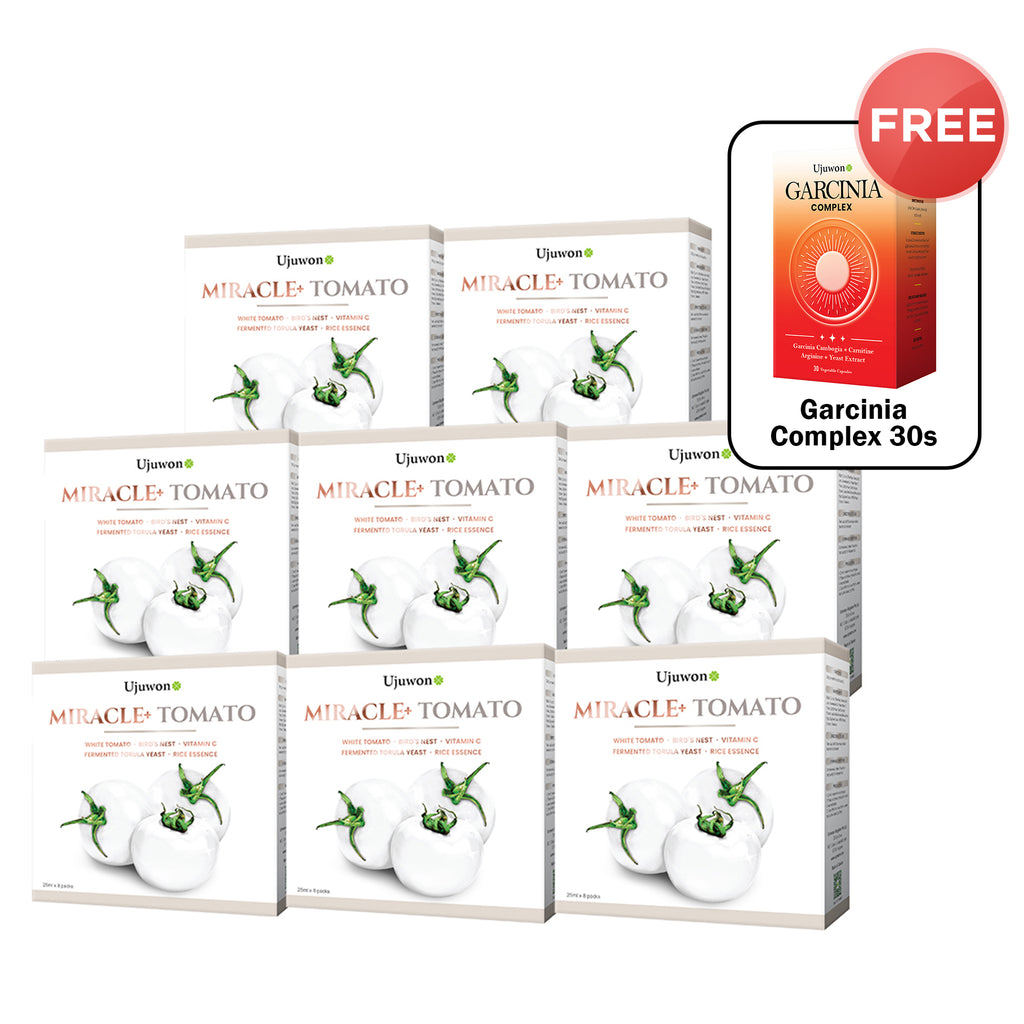 【Bundle Of 8】Ujuwon Miracle+ Tomato Skin Booster 8s x 8 Boxes + FREE Garcinia Complex 30