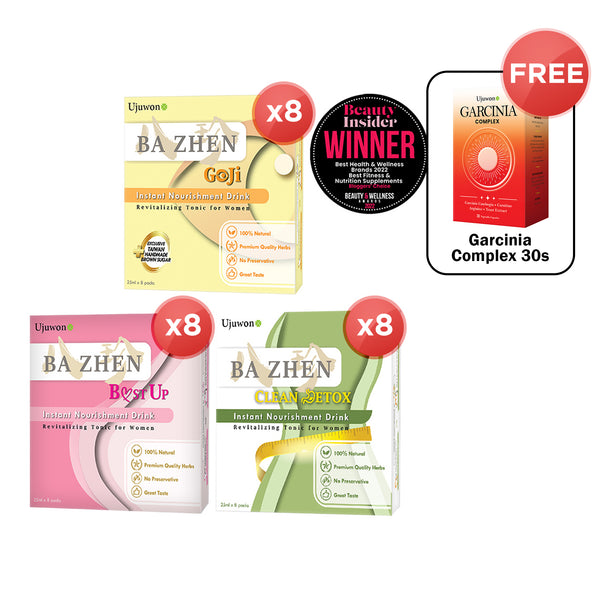 【Bundle Of 8】Ujuwon Ba Zhen Taiwan Instant Nourishment Drink + FREE Garcinia Complex 30s