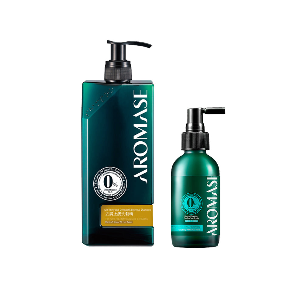 【Bundle of 2】Aromase dandruff & acne 400ml + Aromase Herbal Cooling Scalp Care Spray 115ml