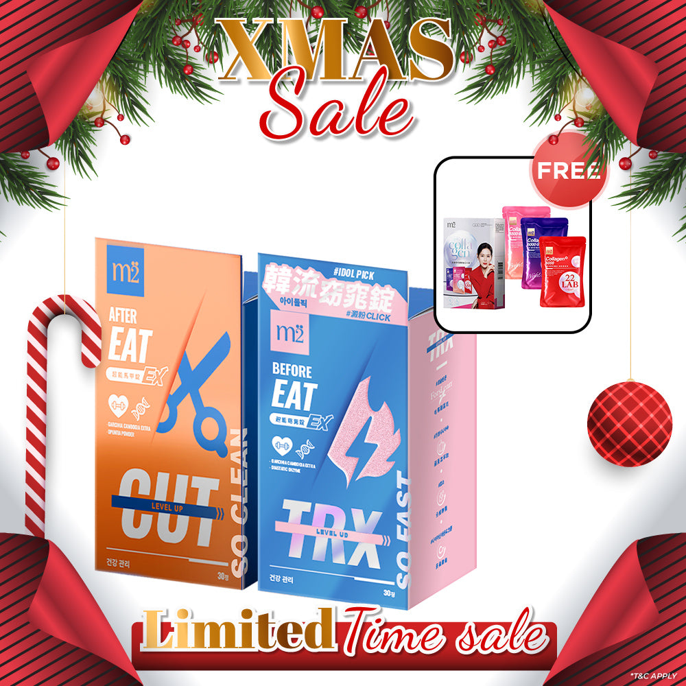 【Bundle of 2】M2 TRX Super Burn Calories Ex 30s + M2 Extreme Firm ABS Ex 30s + FREE M2 22Lab Super Collagen Drink Trial Set 3s/set