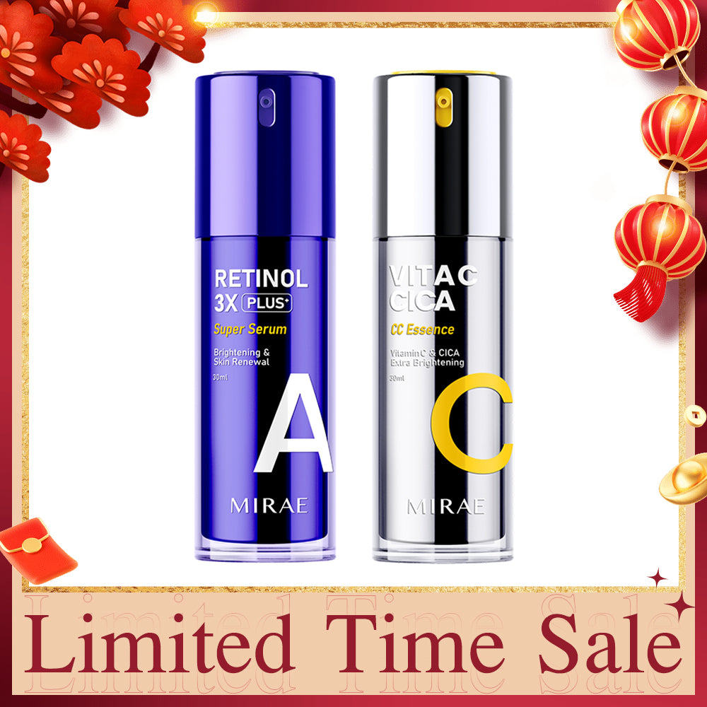 Mirae + Retinol 3X Plus + Super Serum 30ml + Vitamin C & CICA Extra Brightening Essence 30ml