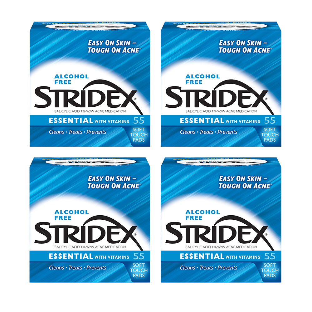 Stridex Essential Pads with Vitamins 55s x 4 Boxes