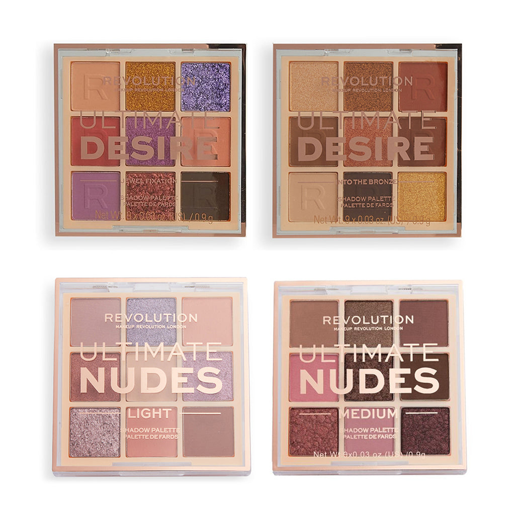 Revolution Shadow Palette 1s - Ultimate Desire (Into the Bronze /Jewel Fixation) / Ultimate Nudes (Light / Medium)