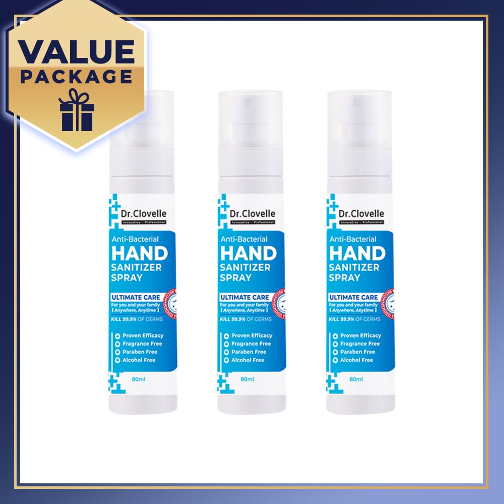 Dr Clovelle Anti Bacteria Hand Sanitizer Spray 80ml x 3