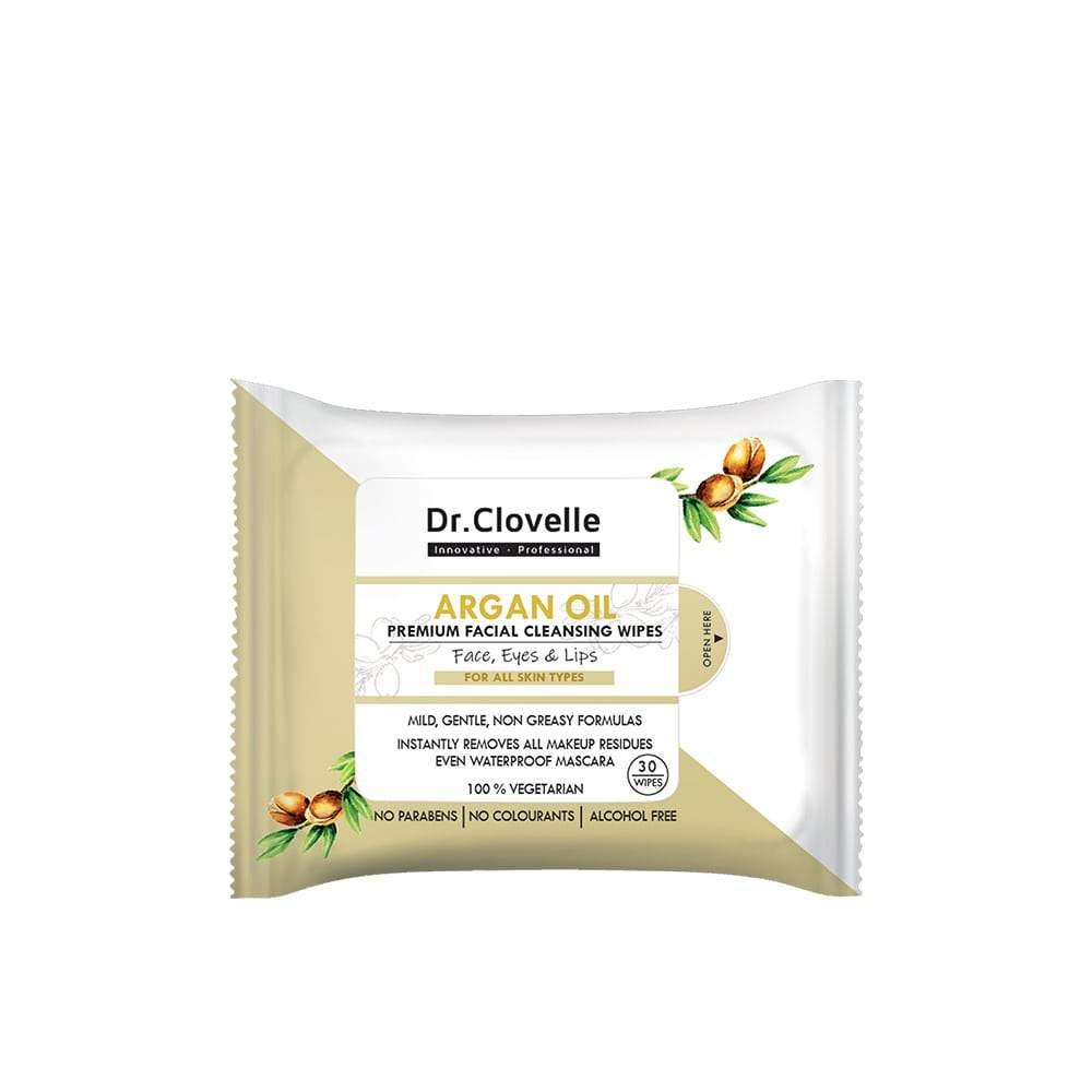 Dr Clovelle Argan Oil Facial Cleansing Wipes 30s - iQueen.sg
