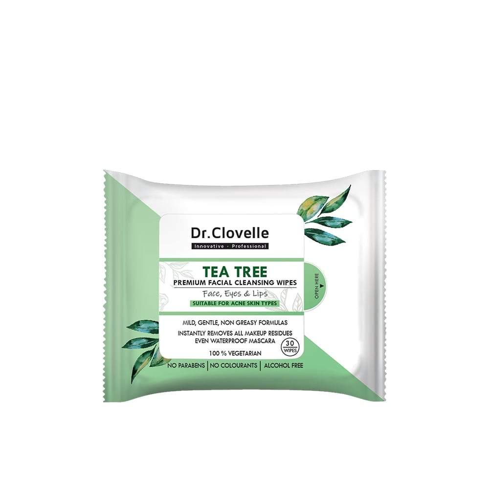 Dr Clovelle Tea Tree Facial Cleansing Wipes 30s - iQueen.sg