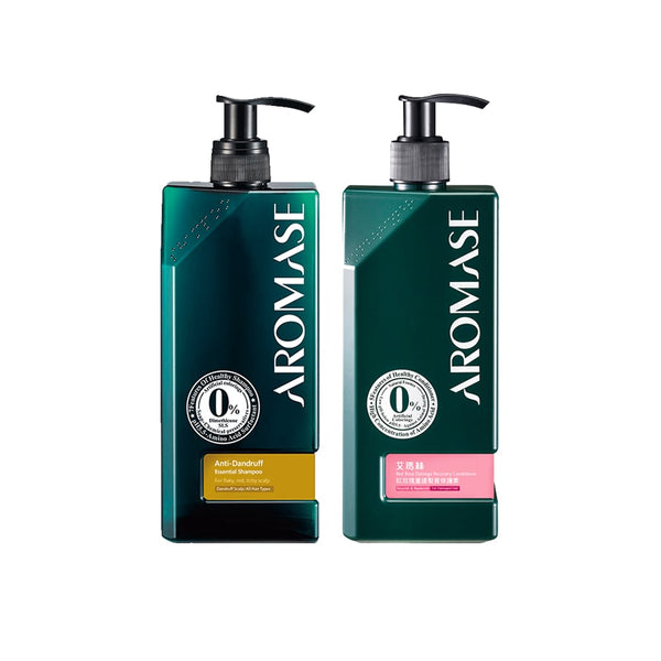 【Bundle of 2】AROMASE Anti-Dandruff Shampoo(Anti-itchy and Dermatitis Essential Shampoo) 400ml + Aromase Red Rose Damage Recovery Conditioner 400ml